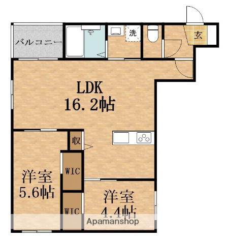 PISTA豊里(2LDK/2階)の間取り写真