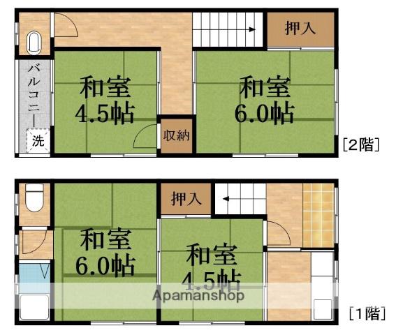 大阪メトロ谷町線 野江内代駅 徒歩10分 2階建 築64年(4K)の間取り写真