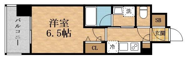 レオンヴァリエ長堀通(1K/2階)の間取り写真