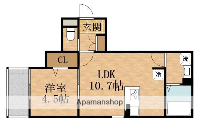 IL MIO CORTE高殿(1LDK/3階)の間取り写真