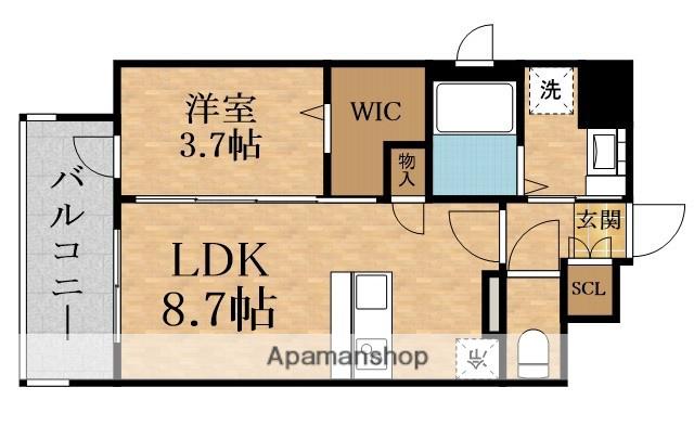 プランドール新北野(1LDK/10階)の間取り写真