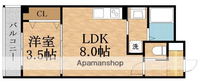 レジデンスコート森ノ宮(1LDK/1階)の間取り写真