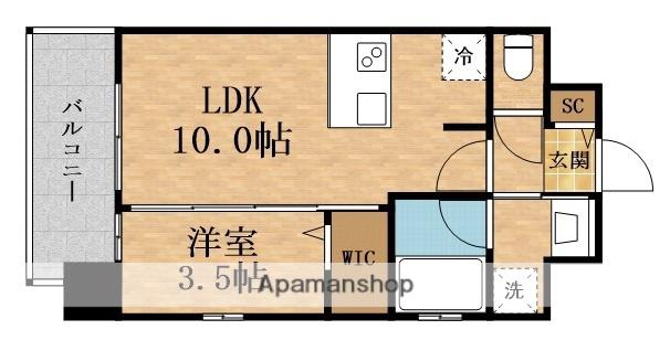 ATTIRANT NISHIMIKUNI(1LDK/6階)の間取り写真