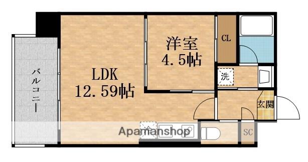 プレジオ塚本アジアン(1LDK/9階)の間取り写真