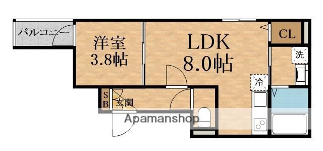SAPHIRLOGER大阪城公園(1LDK/2階)の間取り写真