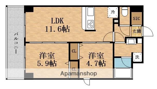 RESIDENCIA都島アイラ(2LDK/4階)の間取り写真