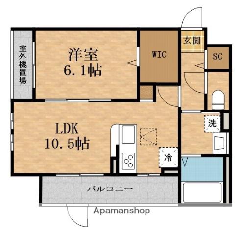 ナカモト5丁目アパート(1LDK/1階)の間取り写真