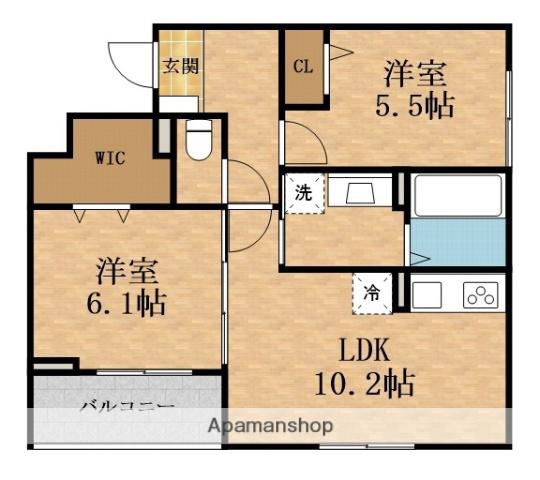 MARE(2LDK/2階)の間取り写真