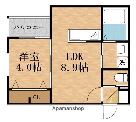 コートMT(1LDK/3階)の間取り写真