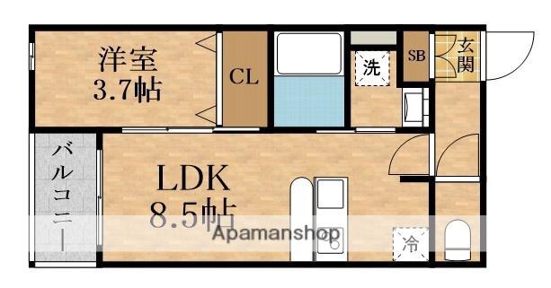 シエラ深江南(1LDK/2階)の間取り写真