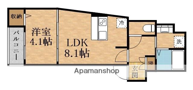 シエラ深江南(1LDK/2階)の間取り写真