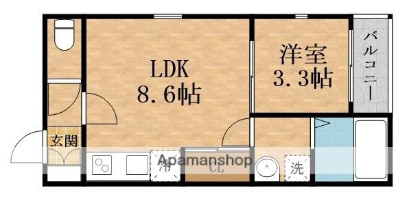 ヴァレスタ豊里(1LDK/2階)の間取り写真