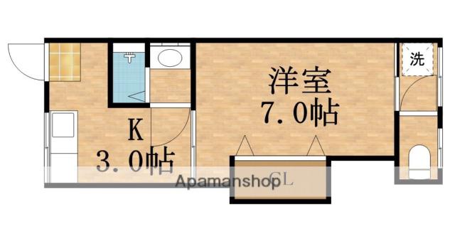 青山ヒルズB棟(1K/2階)の間取り写真