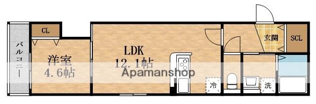 レグリア今里 ノース(1LDK/3階)の間取り写真