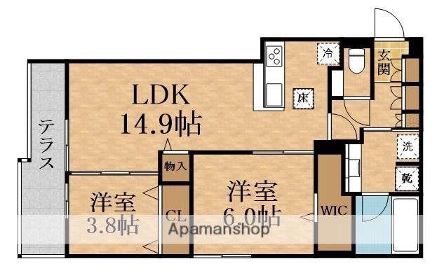 MAISON LULU赤川(2LDK/1階)の間取り写真
