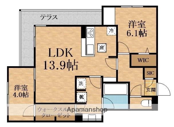 MAISON LULU赤川(2LDK/1階)の間取り写真
