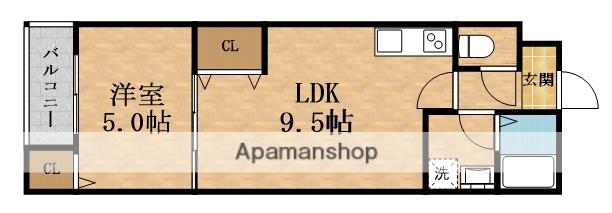 EIJUITSUYANAKA(1LDK/2階)の間取り写真