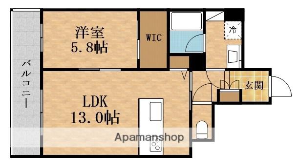 MONSELL(1LDK/2階)の間取り写真
