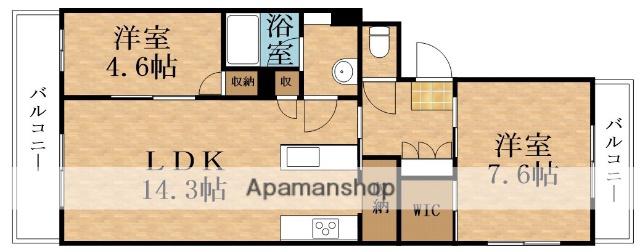 MONSELL(2LDK/3階)の間取り写真