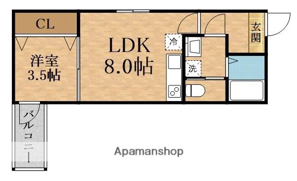 APPLAUSE SHIN-FUKAE(1LDK/1階)の間取り写真