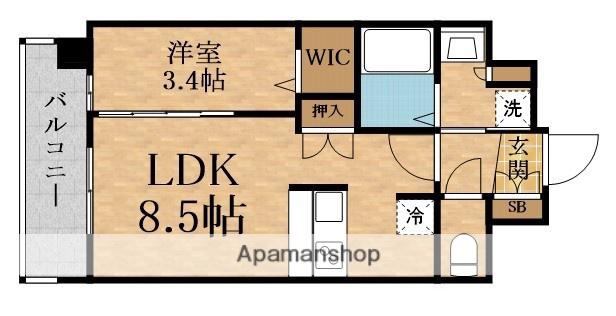 PRELIS鶴見緑地GRAN GARDERIA(1LDK/8階)の間取り写真