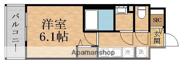 ADVANCE OSAKA MELDIAアドバンス大阪メルディア(1K/9階)の間取り写真