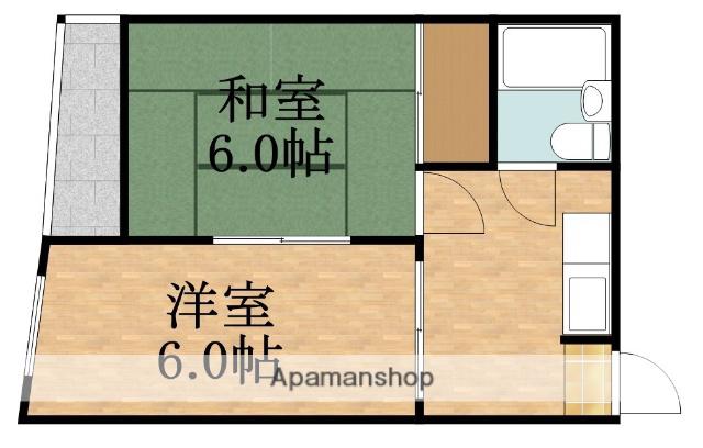 ライズ・ワン セキメ(2K/4階)の間取り写真