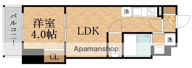 アクシアM-CITY大阪瑞光(1LDK/1階)の間取り写真