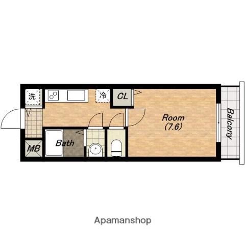 TOMYS COURT北花田(1K/2階)の間取り写真