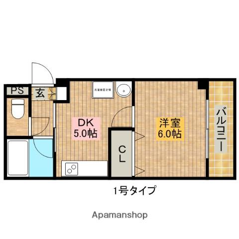 メゾンドール・トキワ(1DK/3階)の間取り写真