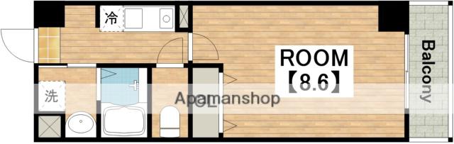 ロータス北花田(1K/1階)の間取り写真