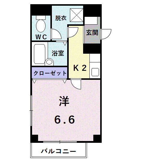 グランフォルム野尻(1K/3階)の間取り写真