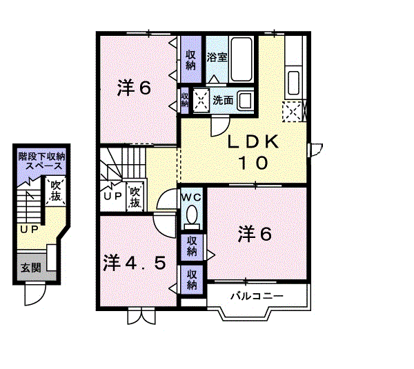 シャンノールⅢ(3LDK/2階)の間取り写真