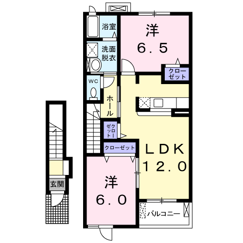 サンリットスクエア(2LDK/2階)の間取り写真