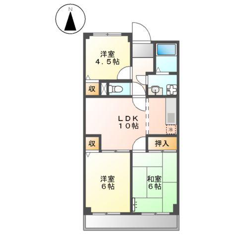 プリネール(3LDK/3階)の間取り写真
