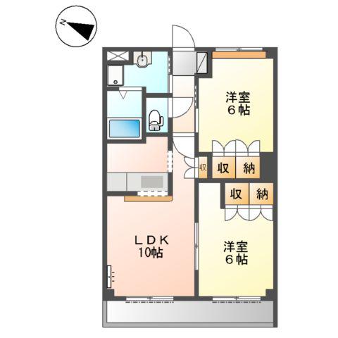 コンフォール山法師(2LDK/1階)の間取り写真
