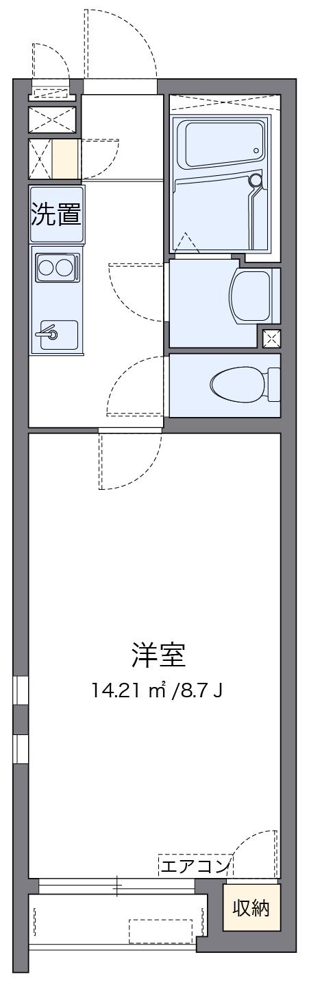 クレイノ式内Ⅱ(1K/2階)の間取り写真