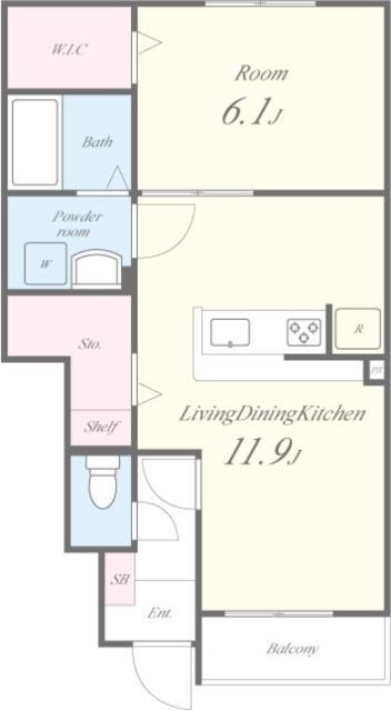 LIVRE 1(1LDK/1階)の間取り写真