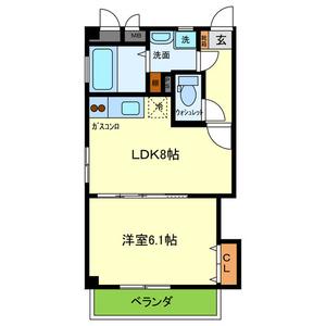 エフォールヒロ2(1LDK/2階)の間取り写真