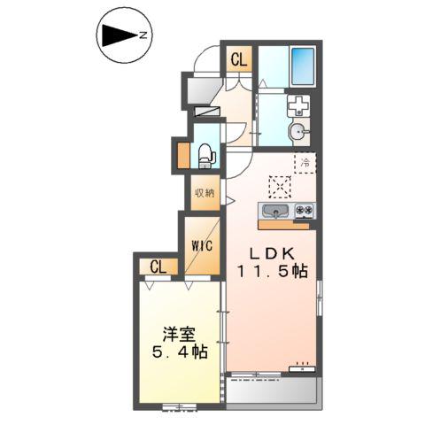 グランディール(1LDK/1階)の間取り写真