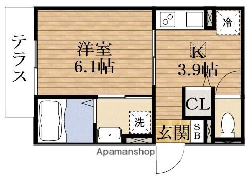 RIHITO堺東(1K/1階)の間取り写真