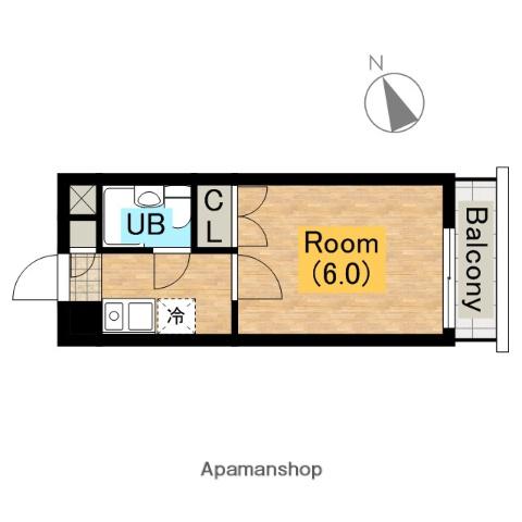 プレステージ堺(1K/2階)の間取り写真
