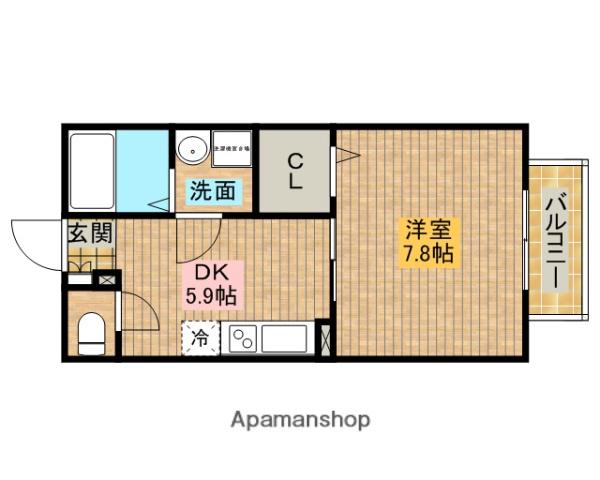 ユートピアもず(1DK/2階)の間取り写真