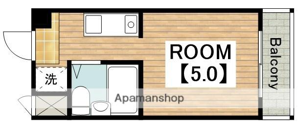 サンワード(ワンルーム/2階)の間取り写真