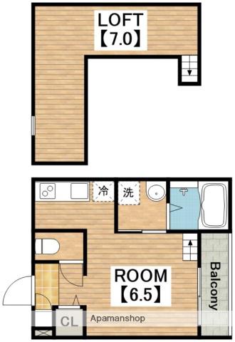 GRAND JETE(1K/2階)の間取り写真