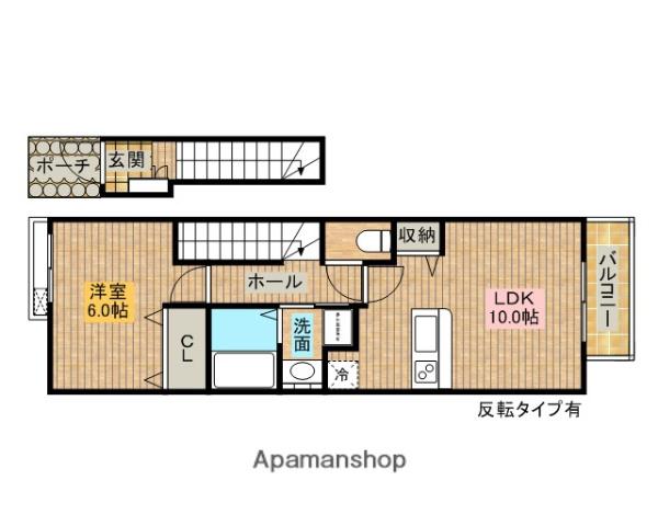 FOREST出島(1LDK/2階)の間取り写真