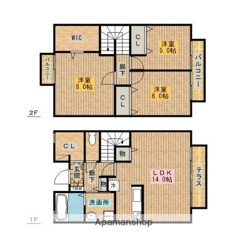 シティパルS(3LDK/1階)の間取り写真