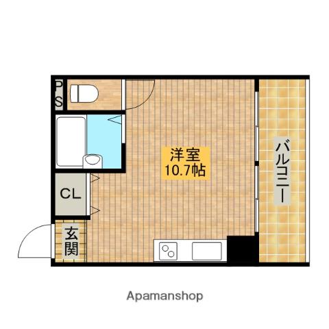 富岡ビル(ワンルーム/5階)の間取り写真