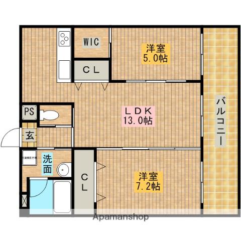 アルモコート(2LDK/3階)の間取り写真