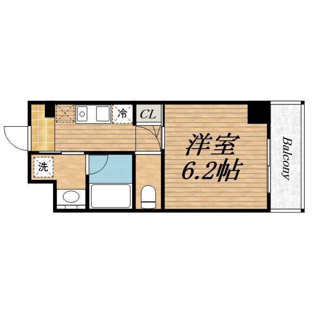 カーライル堺市駅前(1K/6階)の間取り写真